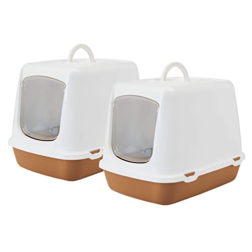 2er Sparpack Katzentoilette Haubentoilette Oscar Weiss-braun von PETGARD