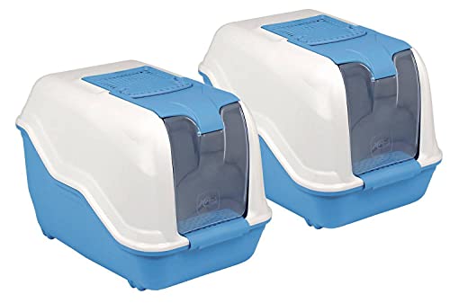 2er Sparpack XXL Katzentoilette Netta Maxi Weiss-blau von PETGARD