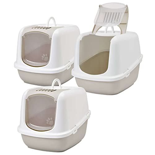 3er Sparpack XXL Katzentoilette Nestor Jumbo Weiss-beige von PETGARD