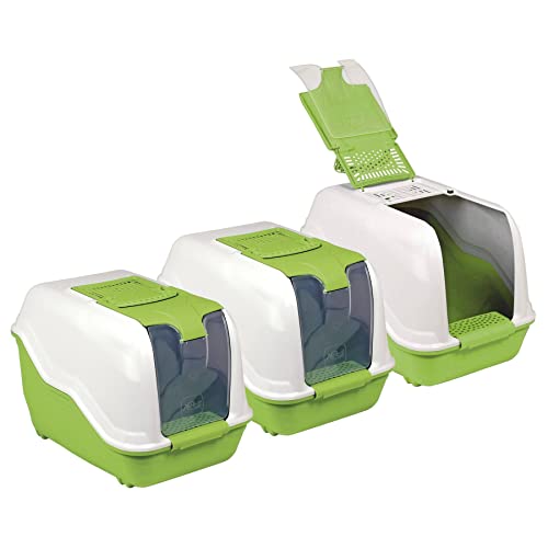 3er Sparpack XXL Katzentoilette Netta Maxi Weiss-grün von PETGARD