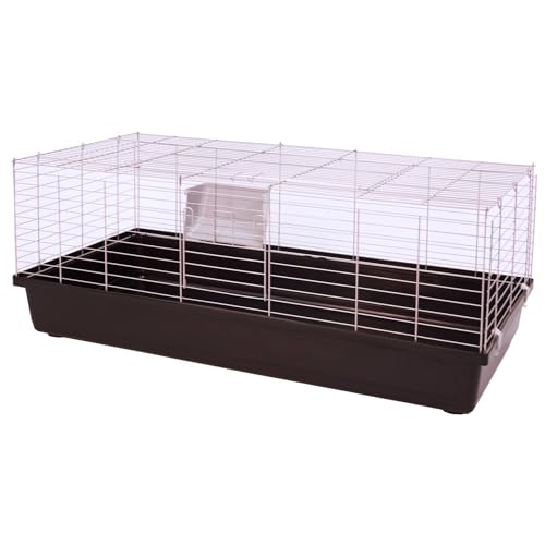 Kaninchen- und Meerschweinchenheim Nagerkäfig Sammy 120 Silber-Schwarz von PETGARD