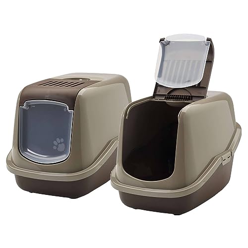 PETGARD 2er Sparpack Katzentoilette Nestor Haubentoilette Schoko-braun von PETGARD