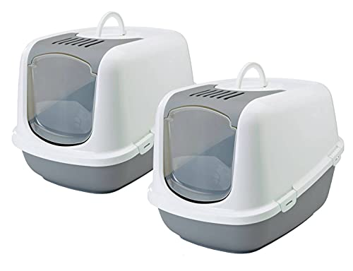 2er Sparpack XXL Katzentoilette Nestor Jumbo Weiss-grau von PETGARD