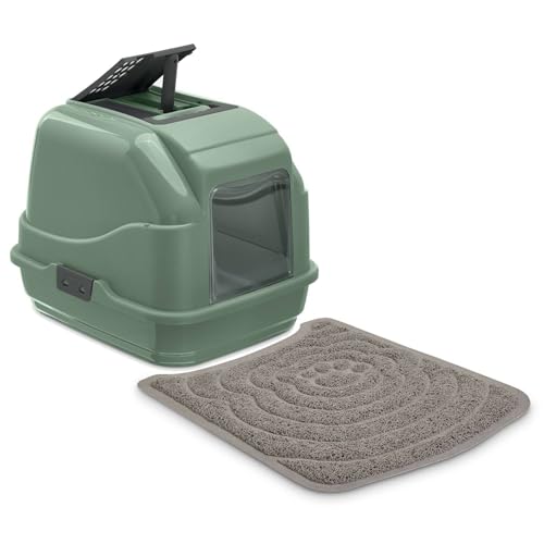 Sparpack Recycling Katzentoilette Haubentoilette Easy Cat grün inkl. Vorlegematte von PETGARD