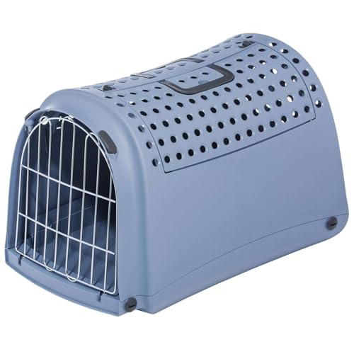 Transportbox Reisekorb für Hunde, Katzen und Kleintiere aus Kunststoff 52,5 x 32 x 34,5 cm Blau von PETGARD