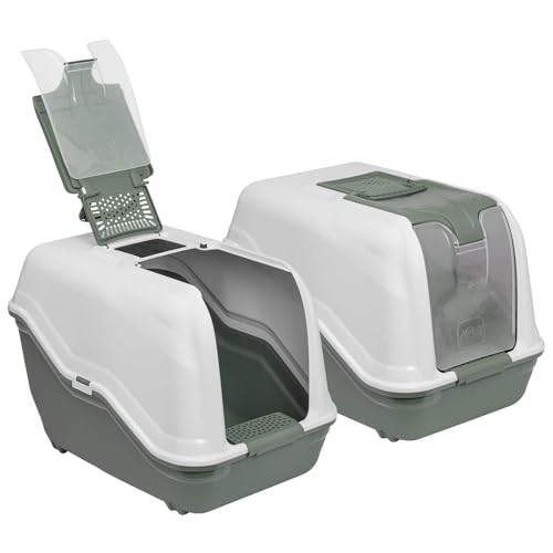 XXL Katzentoilette Netta Maxi im 2er Sparpack Weiss-grün 66 x 49 x 50 cm von PETGARD