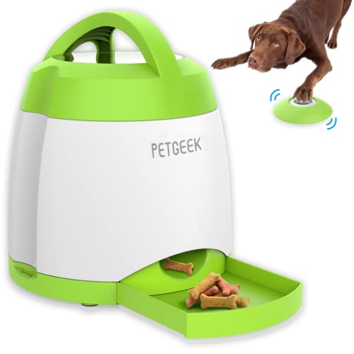 PETGEEK Automatisches Hundespielzeug, interaktives Puzzle-Spielzeug, Leckerli-Dosierung, elektronischer Hundefutterspender, Fernbedienung, sicheres ABS-Material, Haustierspielzeug für alle von PETGEEK