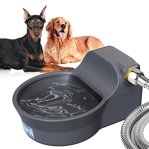 Automatischer Wassernapf für Hunde, patentierter 2-Liter-Wassernapf-Spender, automatischer Hunde-Bewässerung, passend für 1,9 cm (3/4 Zoll) GHT-Wasserhahn, Wasserleitung, Kupfer-Anschluss, von PETHIND