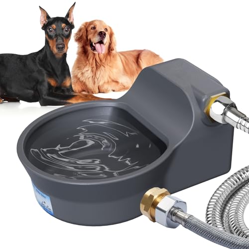 Automatischer Wassernapf für Hunde, 2L Hundewassernapfspender, Automatischer Hundebewässerer Inklusive Rohr, Kupferanschluss und Adapter Outdoor Hundewassernapf für Vögel Huhn Vieh Kleintier von PETHIND