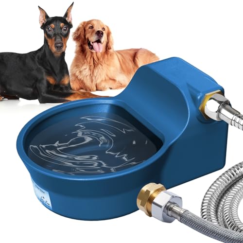 Automatischer Wassernapfspender für Hunde, patentierter 2-Liter-Wasserspender, automatischer Hunde-Wasserspender, passend für 1,9 cm (3/4 Zoll) GHt-Wasserhahn, Kupfer-Anschluss, Outdoor-Hundenapf für von PETHIND