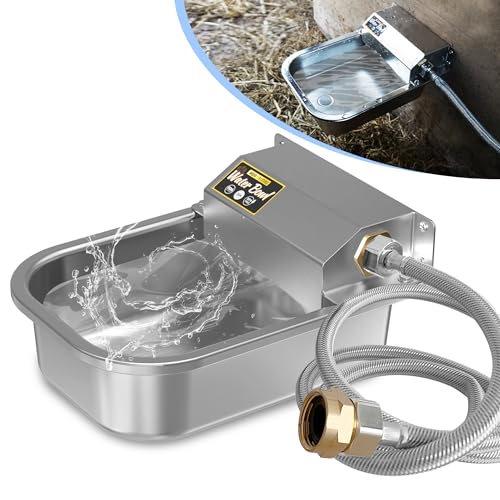 PETIMI Automatischer Wasserspender für Hunde, 2,494.8 g Outdoor Hund Wassernapf, 304 Edelstahl Wasserspender für kleine bis große Haustiere, große Nutztierbewässerung, Anti-Kipping, Wasser Auto-Fill, von PETIMI