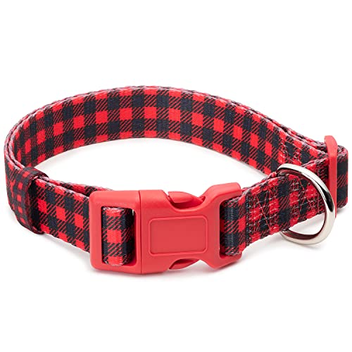 Rot Schwarz Karomuster für Jungen und Mädchen, Urlaub Weihnachten Halsbänder für Männer und Frauen (kariert, klein) von PETKIRI