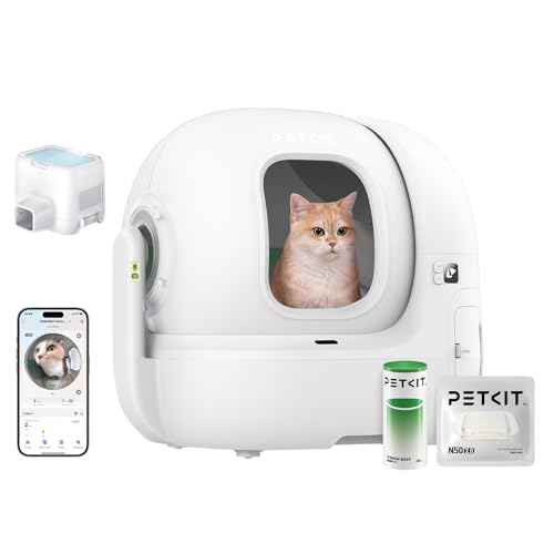 PETKIT PUROBOT Max Pro Selbstreinigende Katzentoilette, Katzenklo Selbstreinigend mit 1080P HD-Kamera, Intelligenter Reinigung, 2,4GHz & 5GHz Wi-Fi, KI-Gesundheitstracking, für Mehrere Katzen von PETKIT