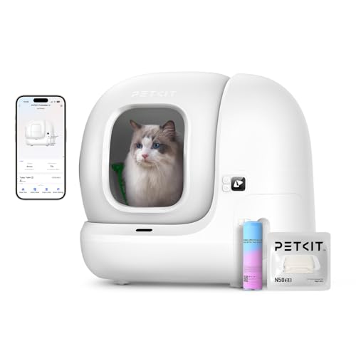 PETKIT Pura Max 2 Selbstreinigende Katzentoilette, 76L Katzenklo Selbstreinigend,xSecure,Geruchsbeseitigung,App-Steuerung,Große Fassungsvermögen,für Mehrere Katzen（Deo und Sandkissen Frei, mit N50） von PETKIT