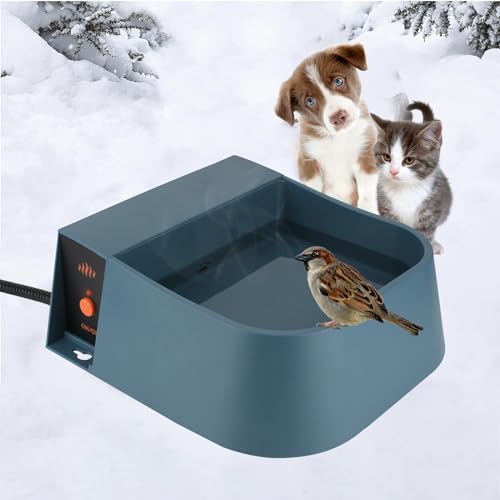 Hund Beheizter Wassernapf, Automatischer Wassernapf für Hunde Outdoor, Hund Heizung Waterer Pet Water Bowl Automatische Wassernapf für Hunde, Katzen, Wildtiere von PETLESO