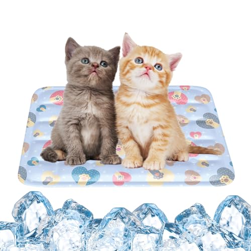 PETLESO Haustier-Kühlmatte für Hunde, selbstkühlendes Kissen, Eiskissen für mittelgroße Hunde oder Katzen, Sommerschlafmatratze, Zubehör für Katzen, Welpen, Reisen und Zuhause, 50 x 60 cm von PETLESO