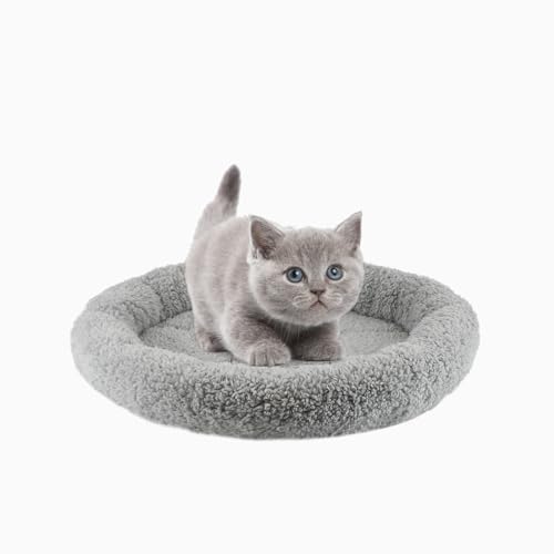 PETLESO Haustierbett, Katzenbetten, Kissen für Katzen, ultraweich, rutschfeste Unterseite, Hundekäfigbett, geeignet für Kleintiere (grau) – 35 cm von PETLESO