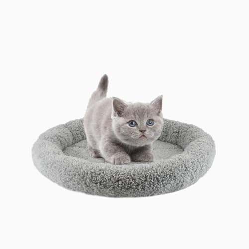 PETLESO Kleines Katzenbett Rundes Haustierbett für Katzen Weiches Katzenkissen für kleine Katzen (Durchmesser:35.0 cm) von PETLESO