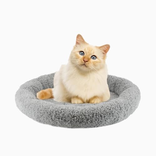 PETLESO Haustierbett, Katzenbetten, Kissen für Katzen, ultraweiche, rutschfeste Unterseite, Hundekäfigbett, geeignet für Kleintiere (Grau) – 40 cm von PETLESO