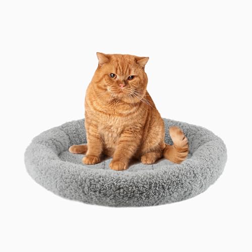 PETLESO Haustierbett Hundebetten Kissen für Katzen Ultraweiche rutschfeste Unterseite Katzenbetten Hundekistenbett Geeignet für Kleine und Mittlere Haustiere (Grau)- 40 cm von PETLESO