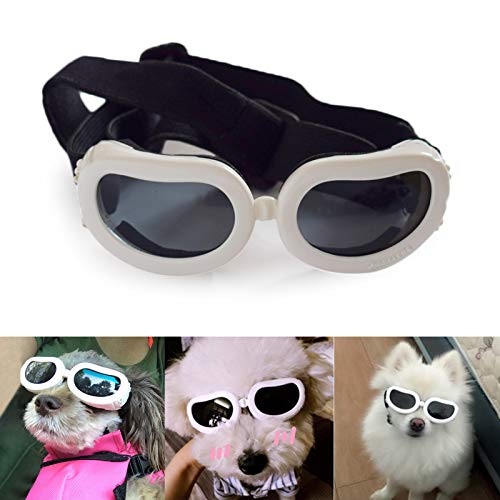 PETLESO Hunde Sonnenbrille für Kleine Hunde Hundebrille Wasserdichter Anti-UV Schutzbrille für Kleine Hunde - Gelb von PETLESO