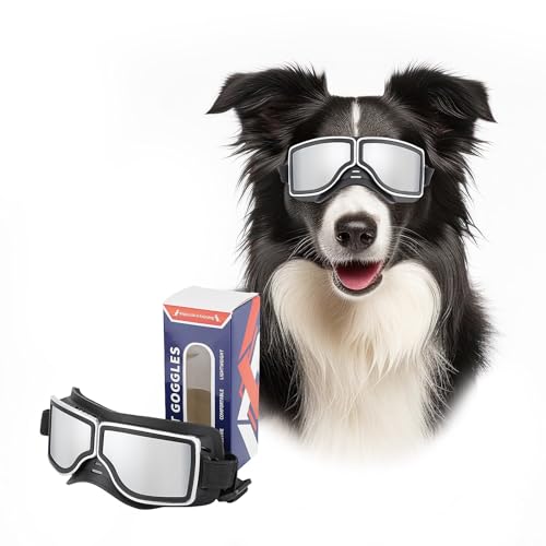 PETLESO Hundebrille für Große Hunde Coole Motorrad Hundebrille Verstellbare Schutzbrille Ati-UV Sonnenbrille für Mittlere/Große Hunde von PETLESO