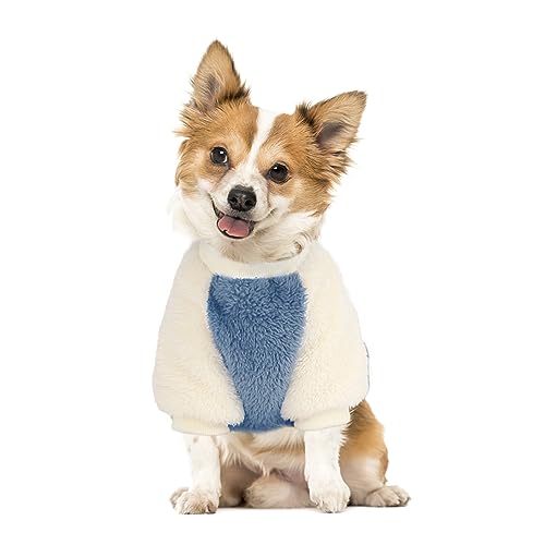 PETLESO Hundewinterkleidung mit Niedlichen Taschen Hundewärme Pullover Hundekleidung für Kleine und Mittelgroße Hunde - Blau von PETLESO