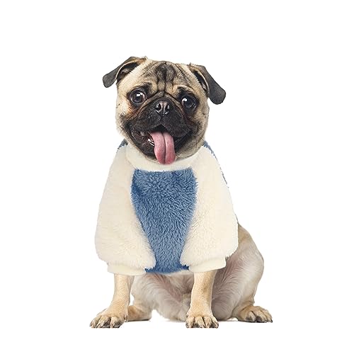 PETLESO Hundewinterkleidung mit Niedlichen Taschen Hundewärme Pullover Hundekleidung für Kleine und Mittelgroße Hunde - Blau von PETLESO