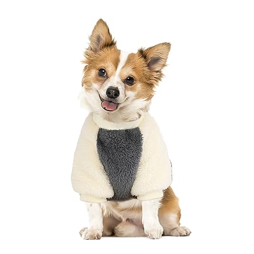 PETLESO Hundewinterkleidung mit Niedlichen Taschen Hundewarmer Pullover Hundekleidung für Kleine und Mittelgroße Hunde - Grau von PETLESO