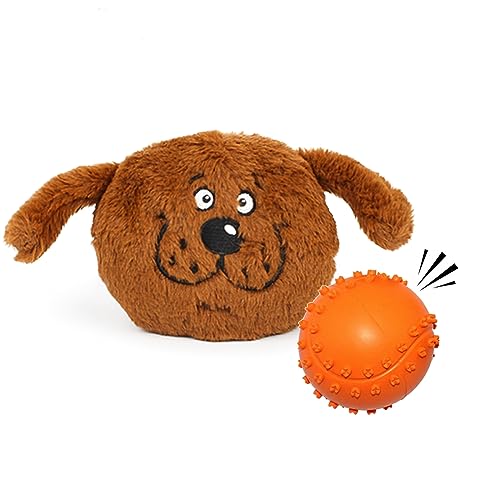 PETLESO Interaktives Hundespielzeug, Hundespielzeug, quietschender Ball für Hunde, langlebig, Welpenspielzeug, weich, langlebig, Haustierspielzeug mit elastischer Funktion für kleine/mittelgroße Hunde von PETLESO