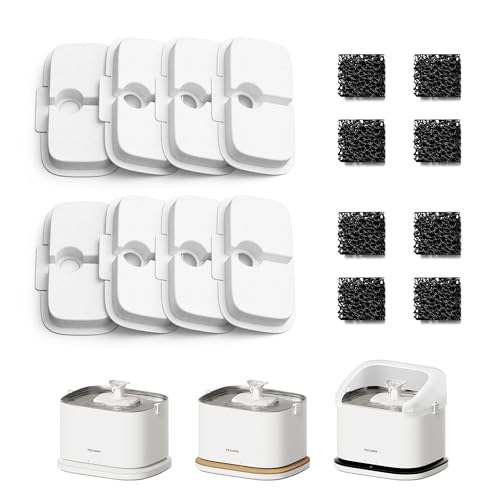 PETLIBRO Katzenbrunnen Filter 8er Pack, Ersatzfilter & Schwämme für Dockstream WF106/WF116/WF105/WF115/WF005/WF305, Einfacher Wechsel 4-Monats-Set Ersatzfilter für Katzentrinkbrunnen PETLIBRO Katzenbrunnen Filter 8er Pack, Ersatzfilter & Schwämme für Dockstream WF106/WF116/WF105/WF115/WF005/WF305, Einfacher Wechsel 4-Monats-Set Ersatzfilter für Katzentrinkbrunnen von PETLIBRO