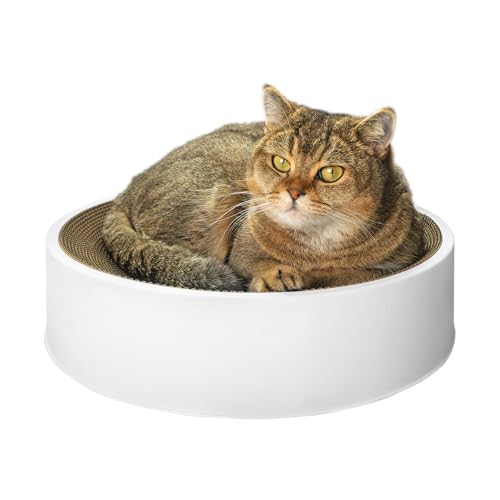 PETNEXT | Premium Kratzbett rund ⌀ 41cm für Katzen – Kratzbrett modernes Design, ideale Oberfläche zum kratzen und schlafen, nachbestellbare Kratzpappe, schont Sofa und Teppich vor Kratzspuren von PETNEXT