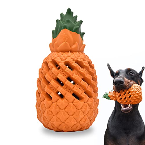 PETOPIA Hunde-Kauspielzeug für aggressive Kauer, Ananas-Kauspielzeug für Hunde, unzerstörbares, interaktives Leckerli-Kauspielzeug für große, mittelgroße und kleine Hunde, grün, 1.6 ln groß) von PETOPIA
