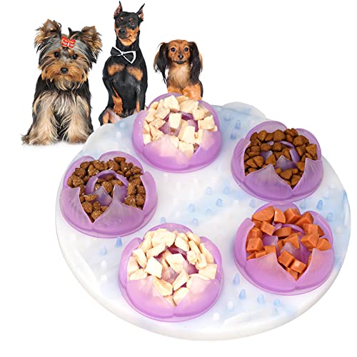 Slow Feeder für Hunde, Leckmatte für Hunde, Slow Feeder Matte, Hund Puzzle Spielzeug, Futtermatte für Hunde, Hundenäpfe für Kleine Mittlere Große Hunde (Lila) von PETOPIA