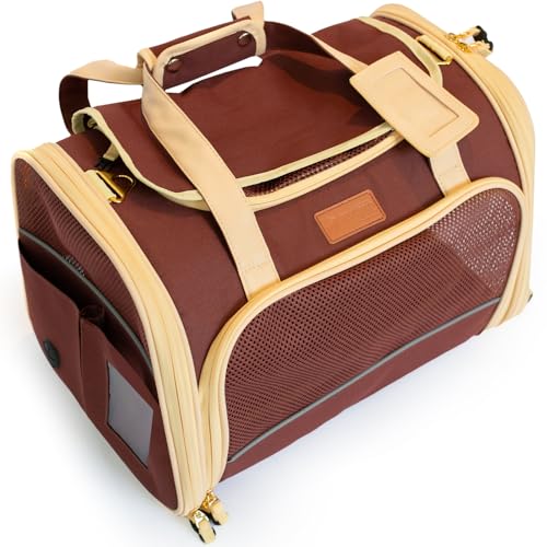 PETPROVED Tragetasche für Hunde Transportbox Hund Hundetasche Kleine Hunde Transportboxen Hundetragetasche Tragetasche Hund Katzentasche Katzenbox Carrier L von PETPROVED