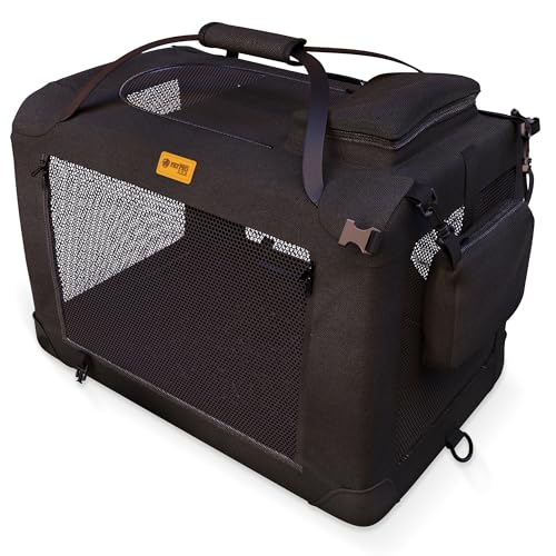 PetProved Hundebox Transportbox Hund Katze Hundetransportbox Hundebox Faltbar für Zuhause Hundebox Auto Rückbank Transportbox Hund Transportbox Katze Hundetransportbox Auto Kofferraum Dog Travel Crate von PETPROVED