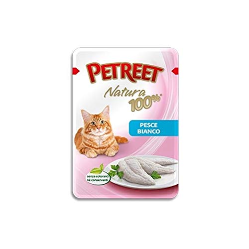 PETREET Natur 100% für Katze im Beutel zu 70 g, weißer Fisch von PETREET