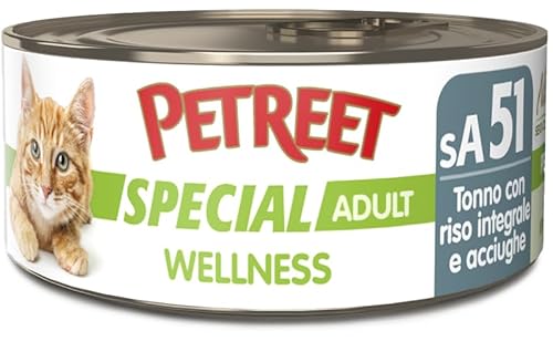 PETREET Special Adult Wellness Thunfisch mit braunem Reis und Sardellen, 48 Stück x 70 g von PETREET