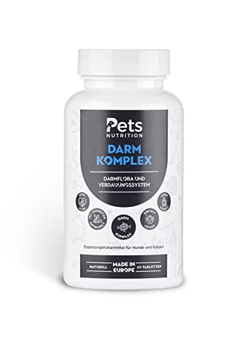 Pets Nutrition - Darm Komplex 60 Darmtabletten für Hunde & Katzen - Ergänzungsfuttermittel zur Verbesserung der Darmflora & Verdauungssystem für jung & alt - Unterstützung des Verdauungstraktes von PETS NUTRITION