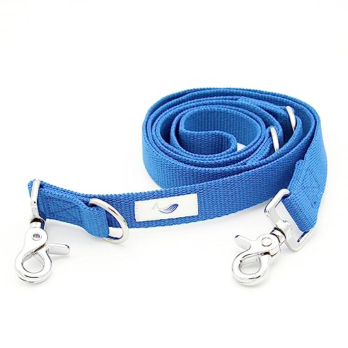 PETS4TheOceans Hundeleine Flachband recycelt aus 100% recyceltem Nylon (Fischernetze, Teppichreste, Industriemüll) (Oceanblue, M/L) von PETS4TheOceans