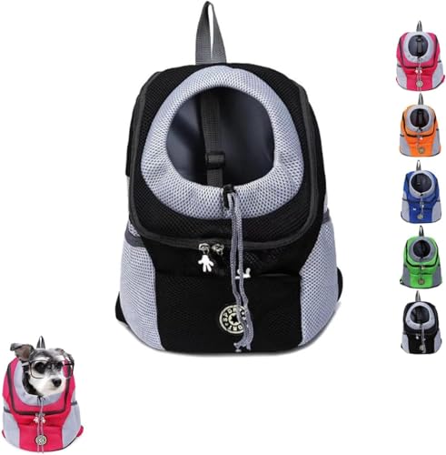 Forttender Hunderucksack, 2024 Upgraded Sommer Hunderucksack, Hunderucksack-Tragetasche für kleine Hunde, Hundetragerucksack zum Wandern (Black, L) von PETSBURG