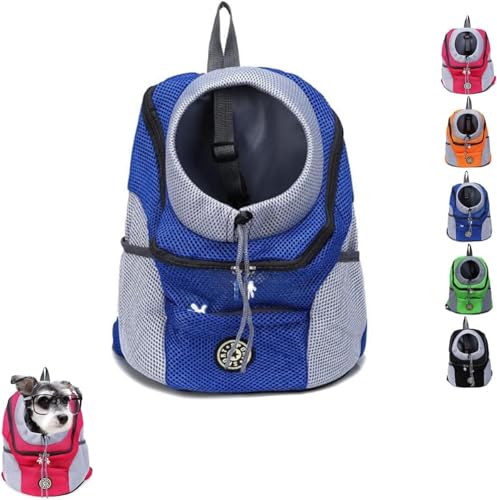 Forttender Hunderucksack, 2024 Upgraded Sommer Hunderucksack, Hunderucksack-Tragetasche für kleine Hunde, Hundetragerucksack zum Wandern (Blue, L) von PETSBURG