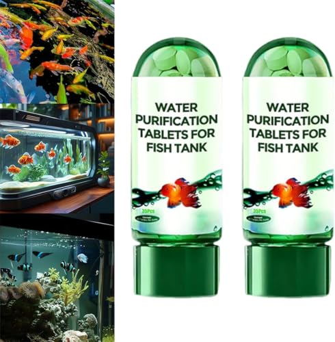 Powerful Aquarium Water Purification Tablet, Portable Aqua Water Purification Tablets, Water Purifying Tablets for Fish Tan, Fish Tank Cleaner, Aquarium Remover (2) von PETSBURG