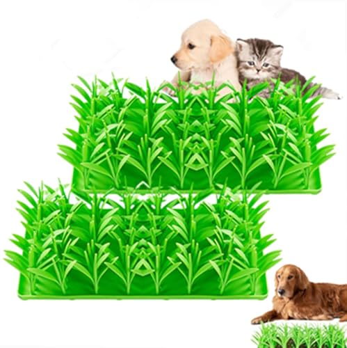 Silicone Grass Mat for Cats,Green Grass Silicone Slow Food Mat,Silicone Grass Snuffle Mat for Cats,Non-Slip Slow Food Pad with Suction Cup,Silicone Grass Feeding Mat,for Large Medium Small Pet (2pcs) von PETSBURG