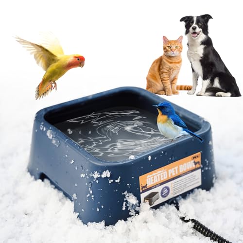 PETSOLON Beheizter Wassernapf für Hund & Katze, 3L / 2,863.3 g Beheizter Hundenapf für den Winter, beheizter Futternapf für Indoor/Outdoor, große beheizte Tränke für Haustiere & Geflügel, konstant von PETSOLON