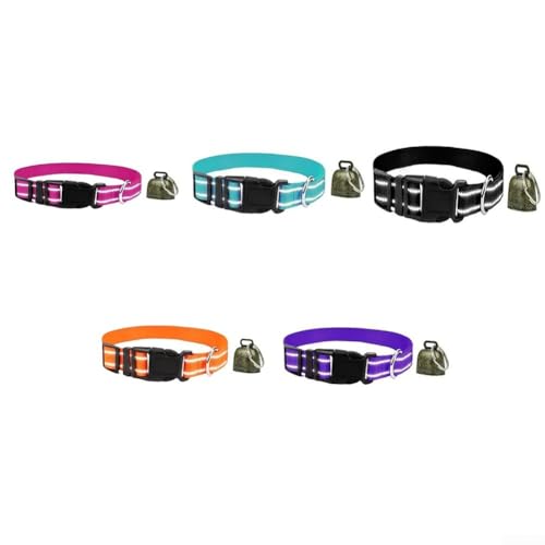 PETSTIBLE Verstellbares Ziegenhalsband mit bronzefarbener Glocke, verstellbares Nylon-Halsband, Haustier-Anti-Verlust, geeignet für kleine Bauernhoftiere, Ziegen, Schafe, Rinder, Zubehör (1) von PETSTIBLE