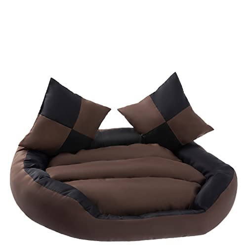 PETSTUFF Hundebett Wendefunktion wasserabweisend abwaschbar, Farb- und Größenwahl, schwarz/braun, L von PETSTUFF