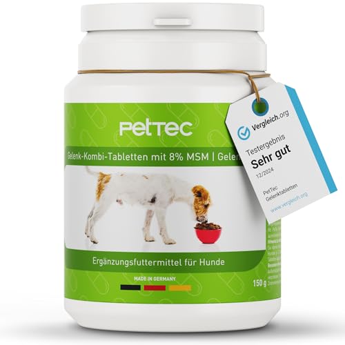 PETTEC Gelenktabletten 150g - Made in Germany mit 8% MSM, Glucosaminsulfat und Teufelskralle - hohe Akzeptanz, Leckerli von PETTEC