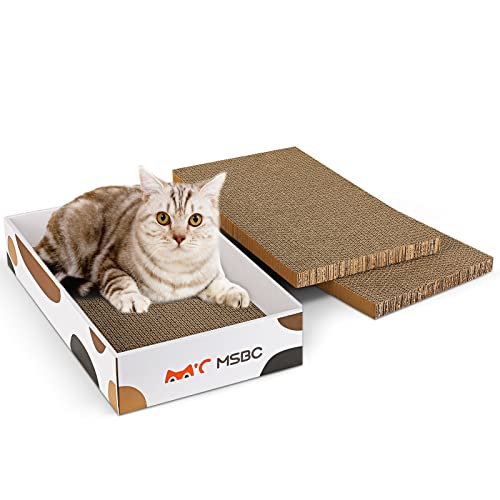 PETTOM 3 Stücke Kratzbretter Katzen, Kratzpappe für Katzen, Katzenkratzbrett aus Pappe, Kratzkarton 43 * 26cm von PETTOM