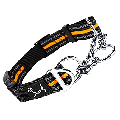 PETTOM Hundehalsband, Zugstopp Halsband Hunde mit Sicherheitsschloss, Halsband Breit Verstellbar und Reflektierend für Große Mittlere und Kleine Hunde von PETTOM